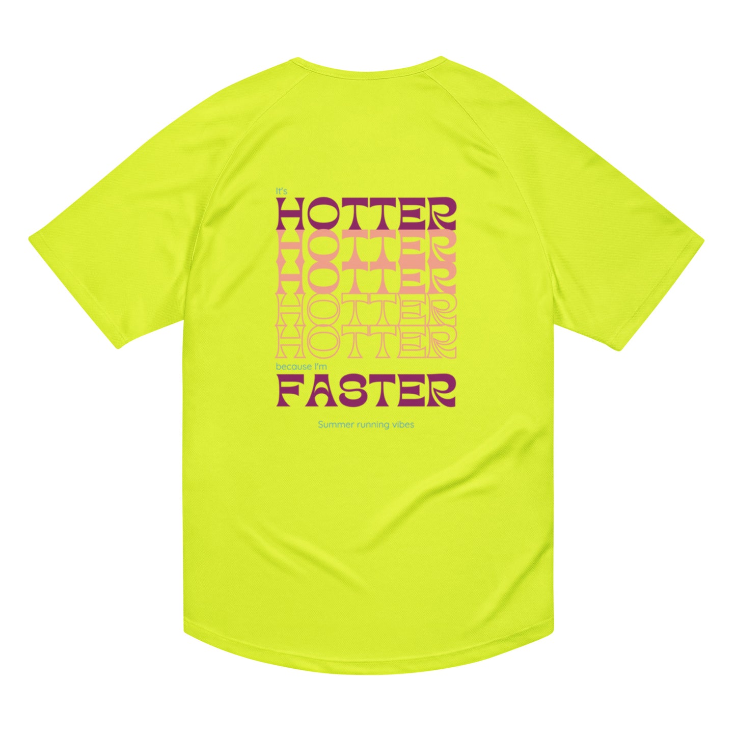 Camiseta running amarilla "Hotter-Faster"