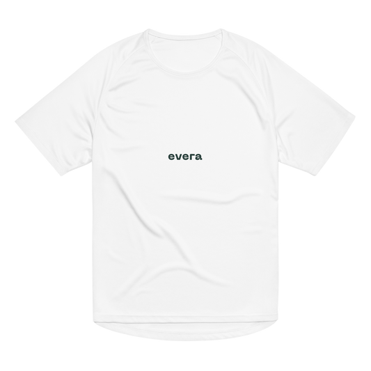 Camiseta runnning blanca “Bad Days, Good Running”. Supera los días malos con cada zancada. Rinde con estilo y motivación.