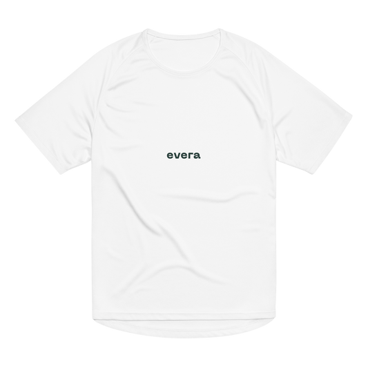 Camiseta runnning blanca “Bad Days, Good Running”. Supera los días malos con cada zancada. Rinde con estilo y motivación.