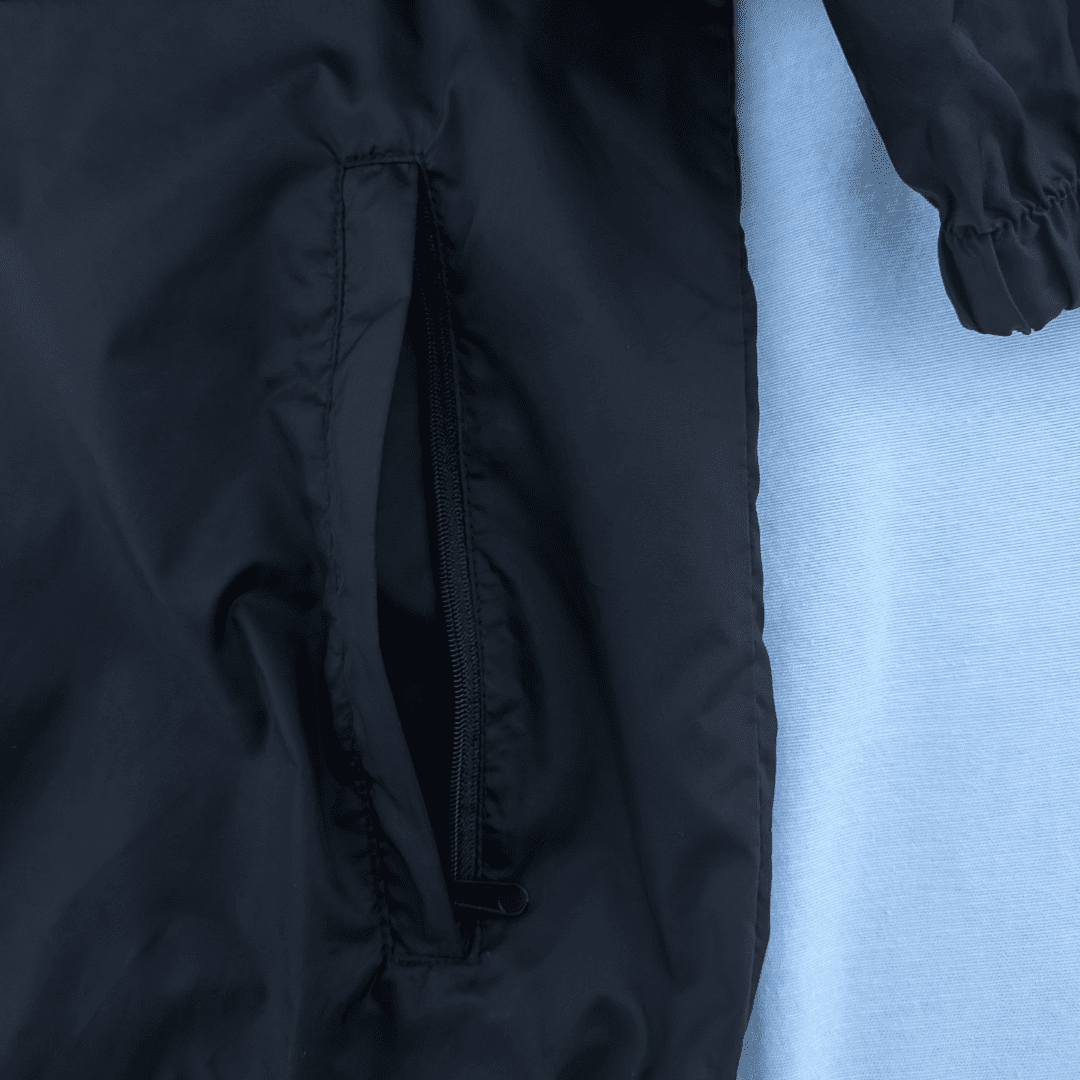 Bolsillo cremallera cortavientos running negro mujer