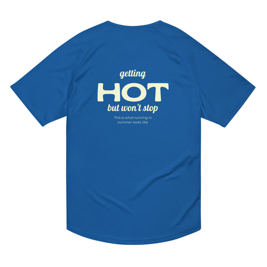 Camiseta running azul "Getting hot"