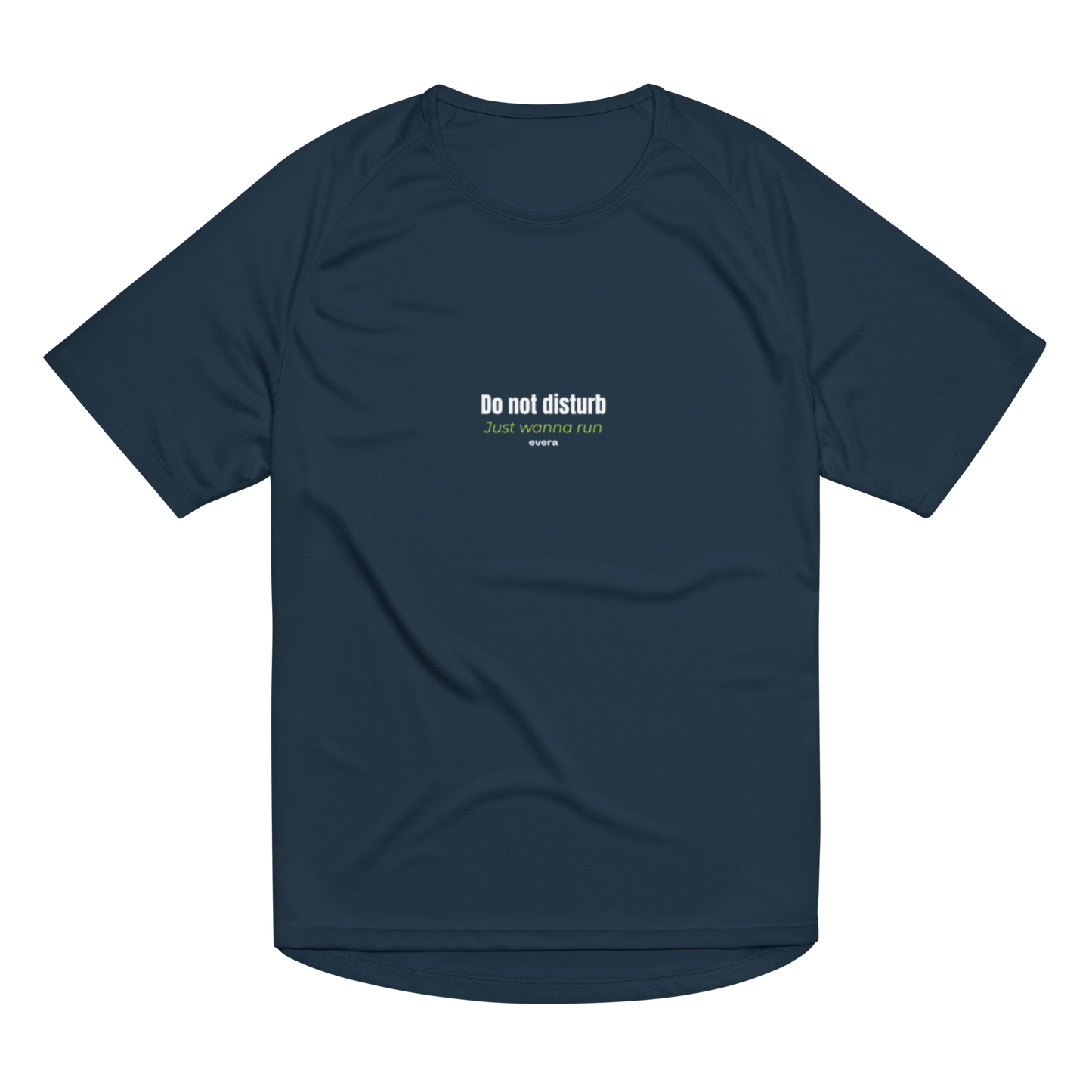 Camiseta running azul “Do Not Disturb”. Rinde al máximo con estilo, actitud y confort. Para corredores que no se detienen.