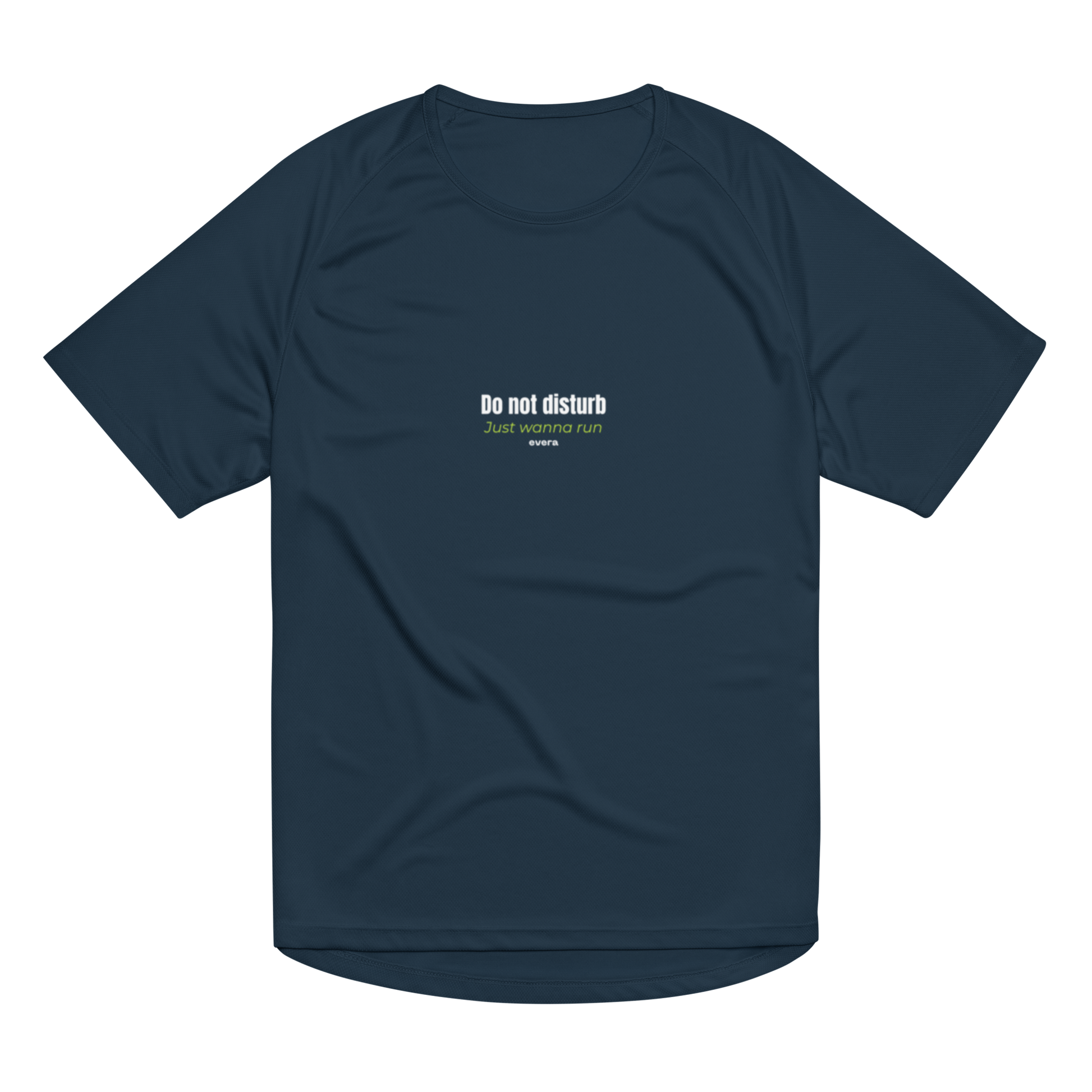 Camiseta running azul “Do Not Disturb”. Rinde al máximo con estilo, actitud y confort. Para corredores que no se detienen.