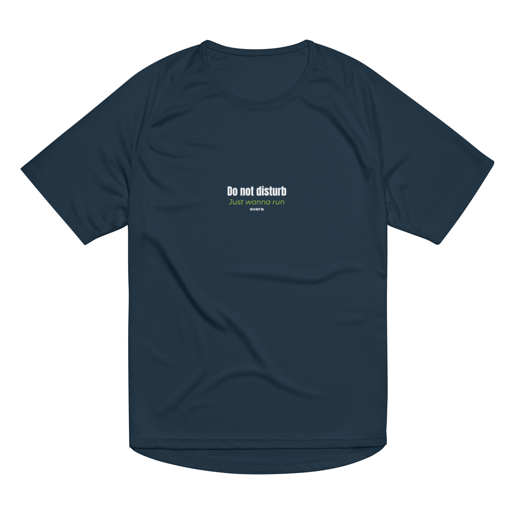Camiseta para correr azul “Do Not Disturb” hombre y mujer de Evera Running.