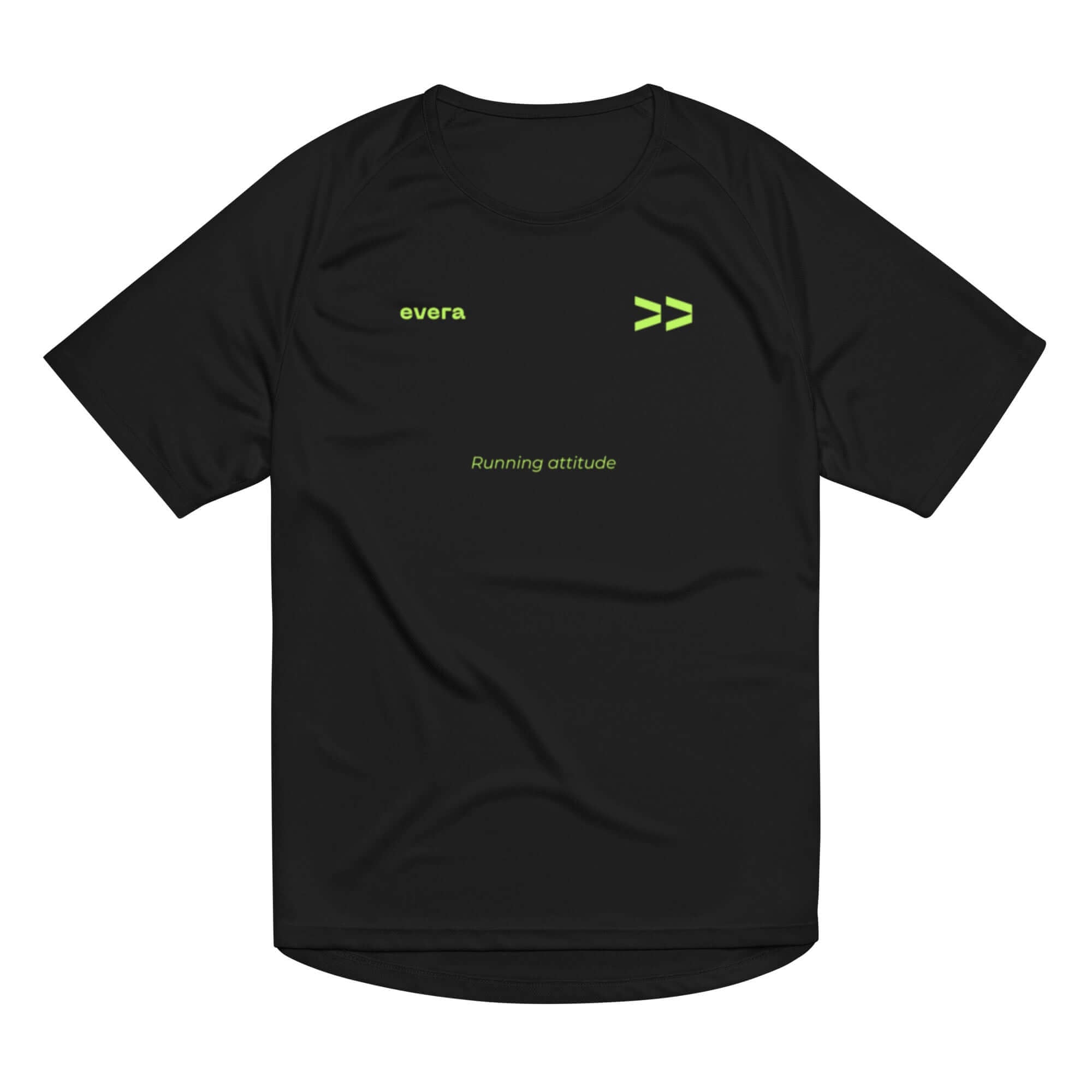 Camiseta running negra de Evera Running. Camiseta runner negra.