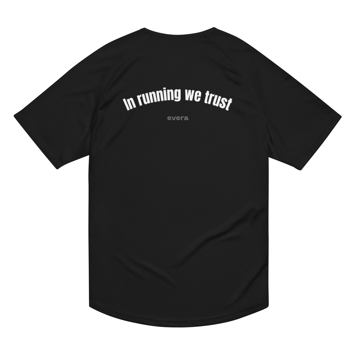 Confía en tu zancada con la camiseta running “In Running We Trust”. Diseño técnico, cómodo y con actitud. Ideal para corredores exigentes.