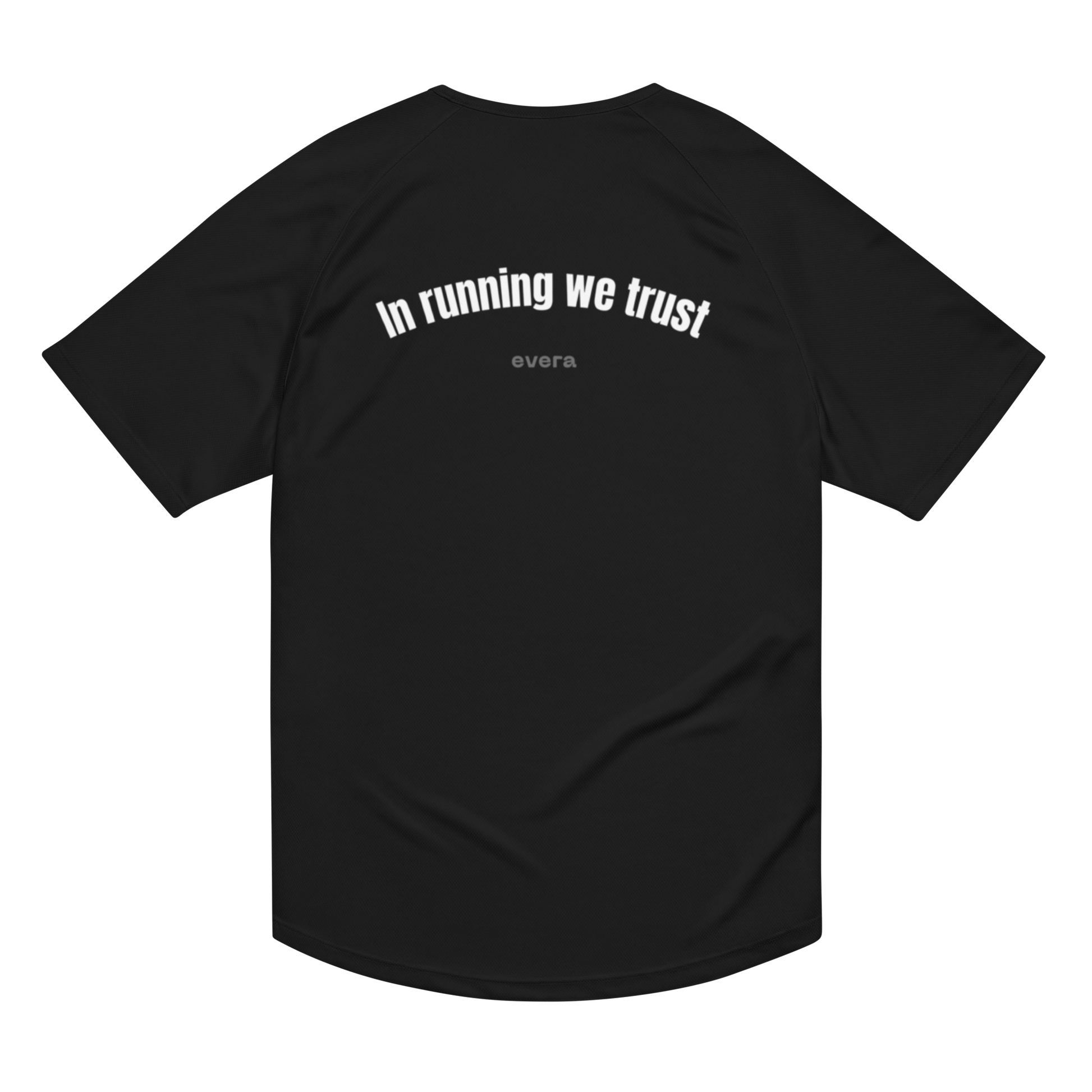 Confía en tu zancada con la camiseta running “In Running We Trust”. Diseño técnico, cómodo y con actitud. Ideal para corredores exigentes.