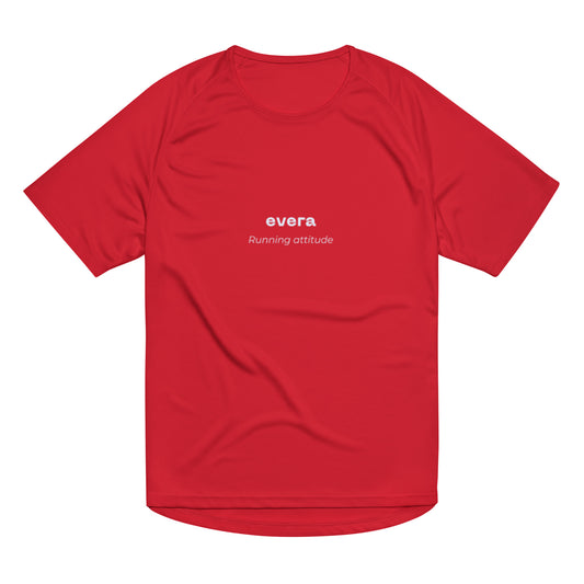 Camiseta trail running roja "Not lost, just exploring".