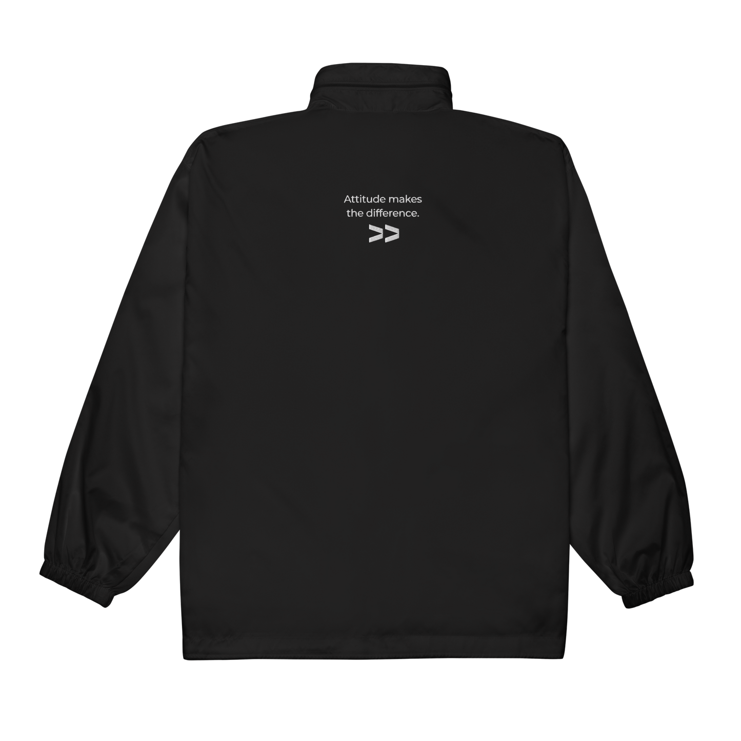 Cortavientos running negro hombre back