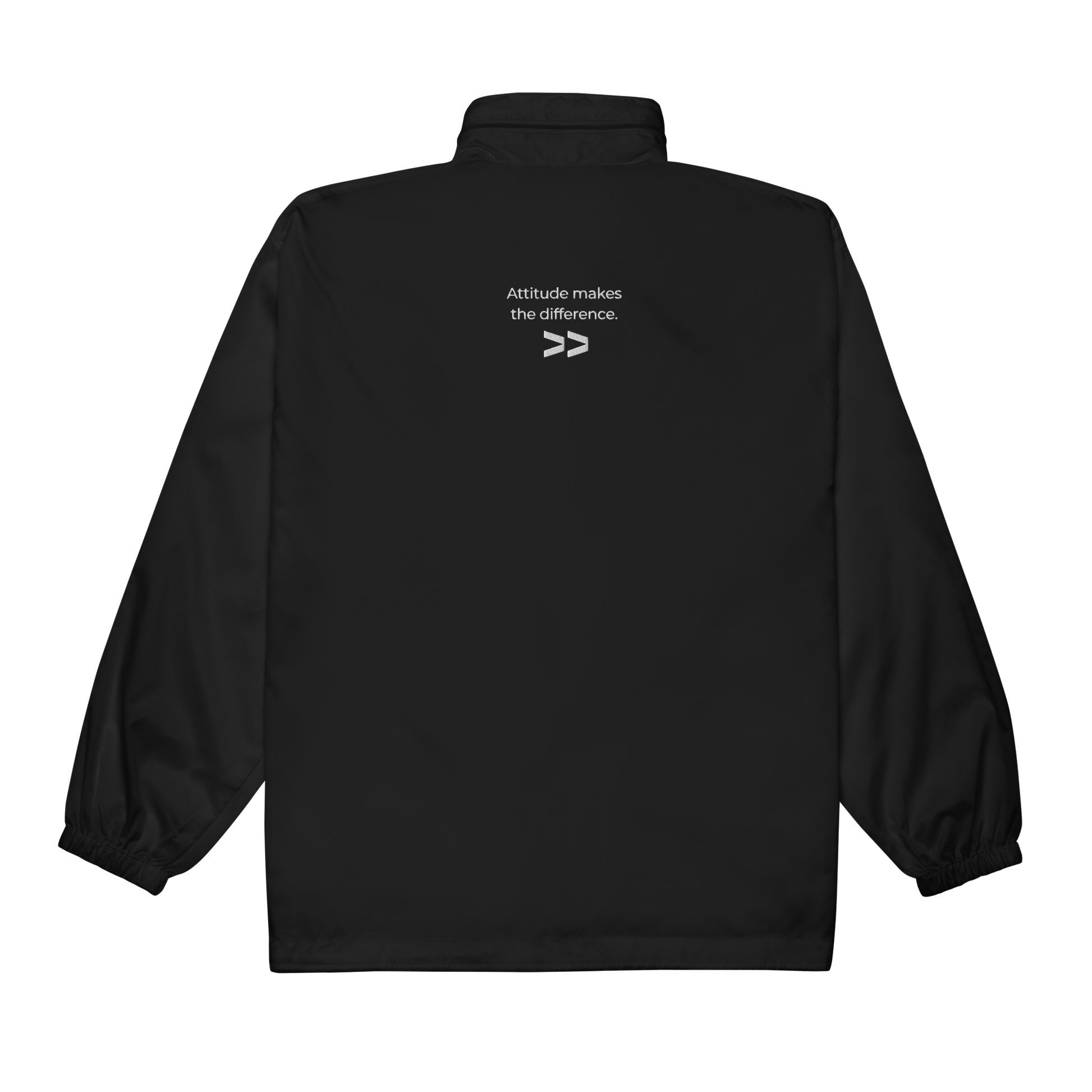 Cortavientos running negro hombre back